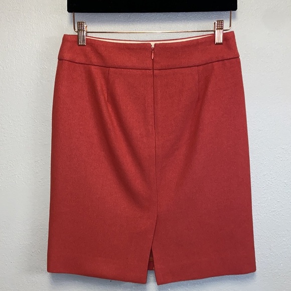 J.Crew Coral Wool Blend Fully Lined Classic Pencil Skirt: 4842 - Picture 2 of 6